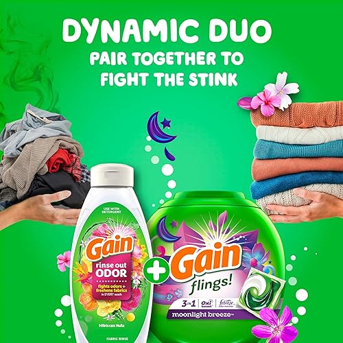 Miniatura 11 de Gain Flings! Jabón para ropa sucia compatible con HE, 60 unidades de larga duración, aroma Moonlight Breeze