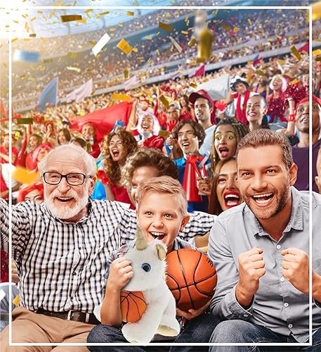 Miniatura 5 de DolliBu Peluche de unicornio blanco y dorado con felpa de baloncesto, unicornio suave para abrazar, juguete de peluche para jugar, bonito regalo de