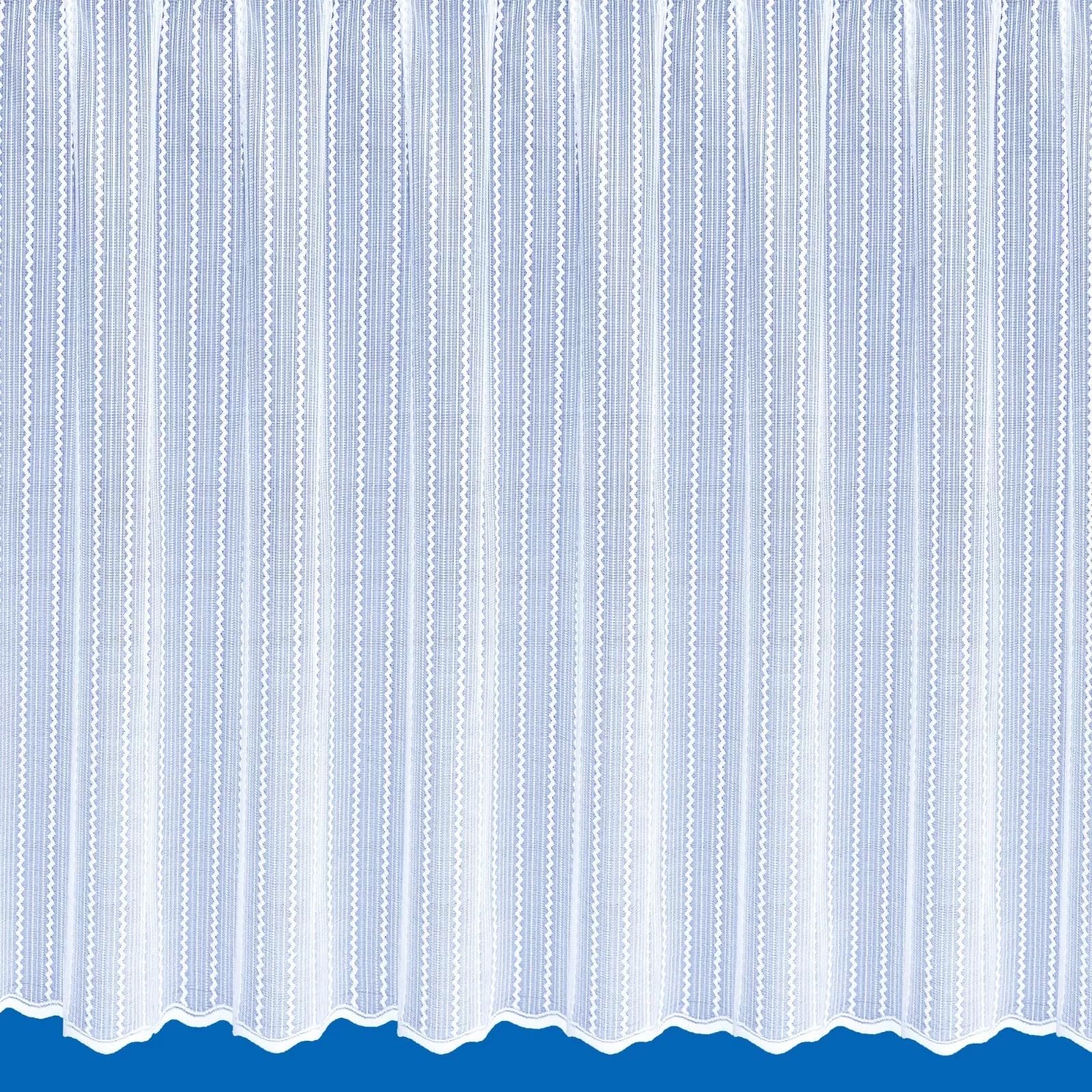 Tangiers Vertical Zig-zag Net Curtain with Scallop Bottom - Sold By The Metre (Drop: 91cm (36"))