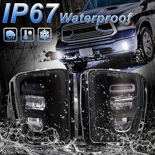 Miniatura 5 de HOYUZA Luces antiniebla LED para camión, aprobadas por el DOT, lámparas antiniebla de conducción para Dodge Ram 1500 2013 2014 2015 2016 2017 2018,