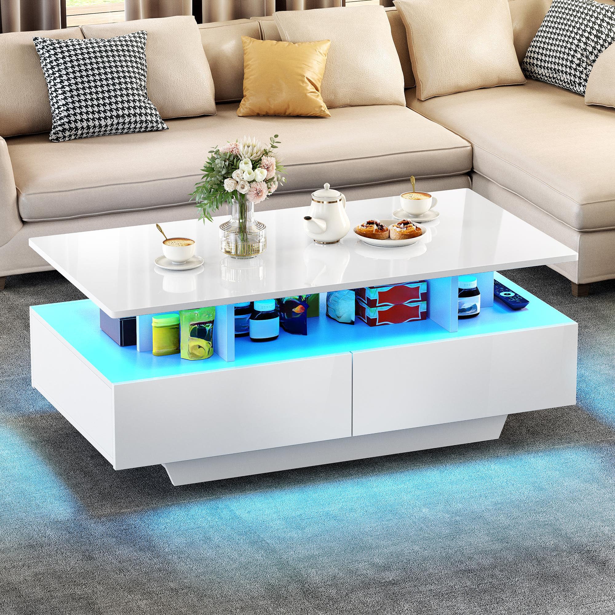 YITAHOME Table basse rectangulaire