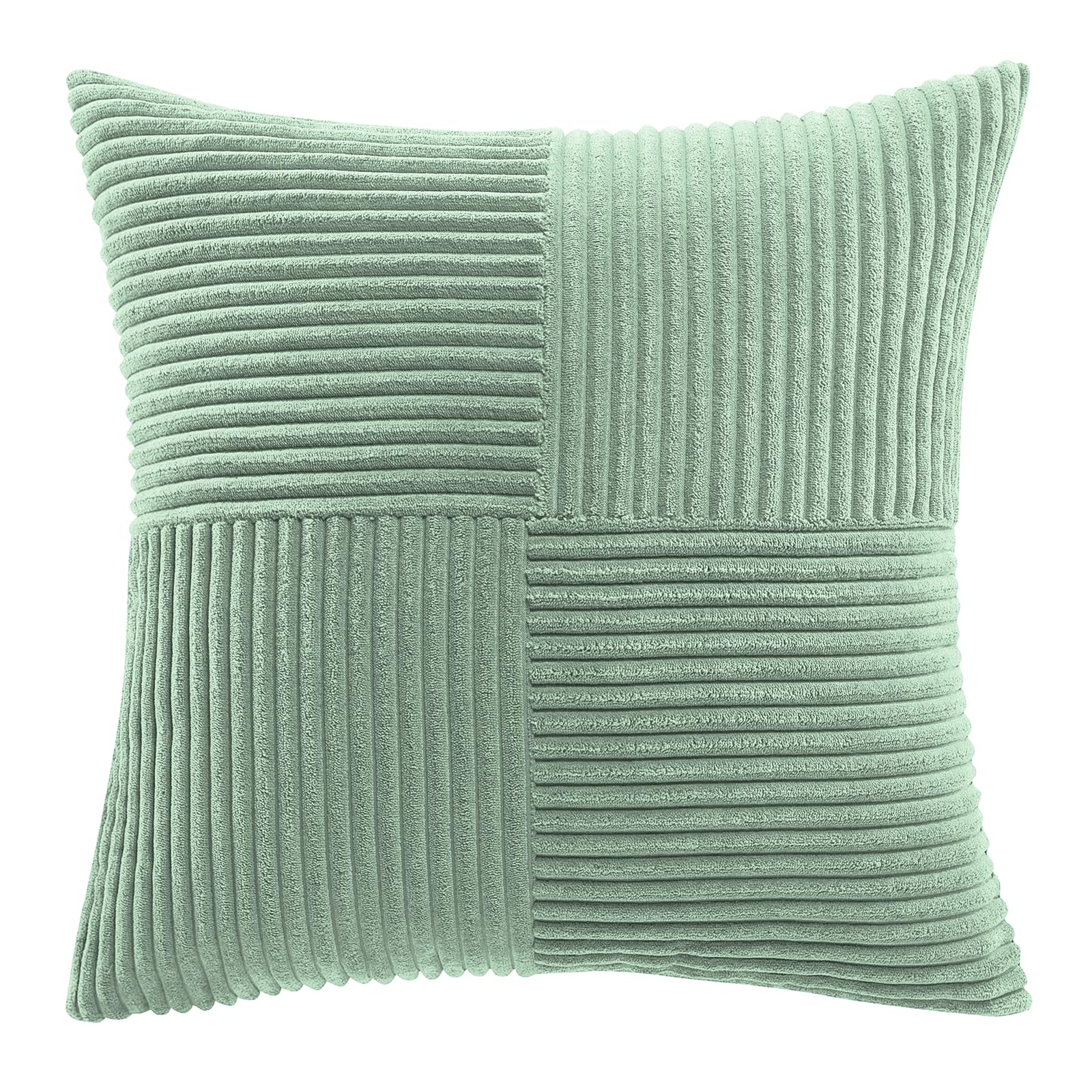 YIJIAYJ Decorative Velvet Cushion Cover, Ribbed Pattern, Square Throw Pillow Case with Zipper, Modern Design for Living Room，50cm × 50cm- (Light grayish blue)