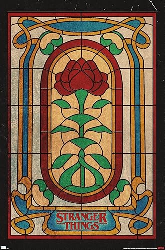 Trends International Netflix Stranger Things Season 4 - Póster de pared con vitrales, 14.72 x 22.37 pulgadas, versión premium sin marco