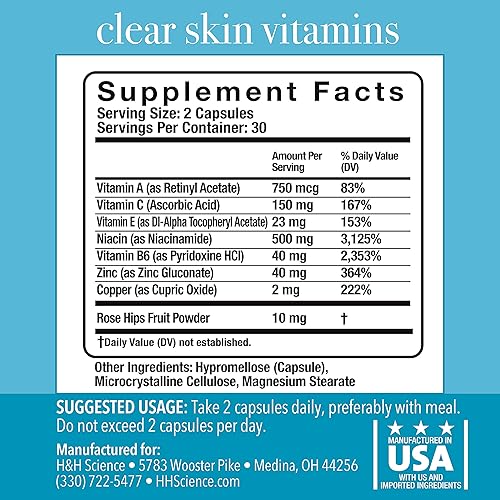 Miniatura 3 de Vitaminas transparentes para la piel para mujeres y hombres, suplemento para una piel sana y brillante y control del acné* - Píldoras hormonales y