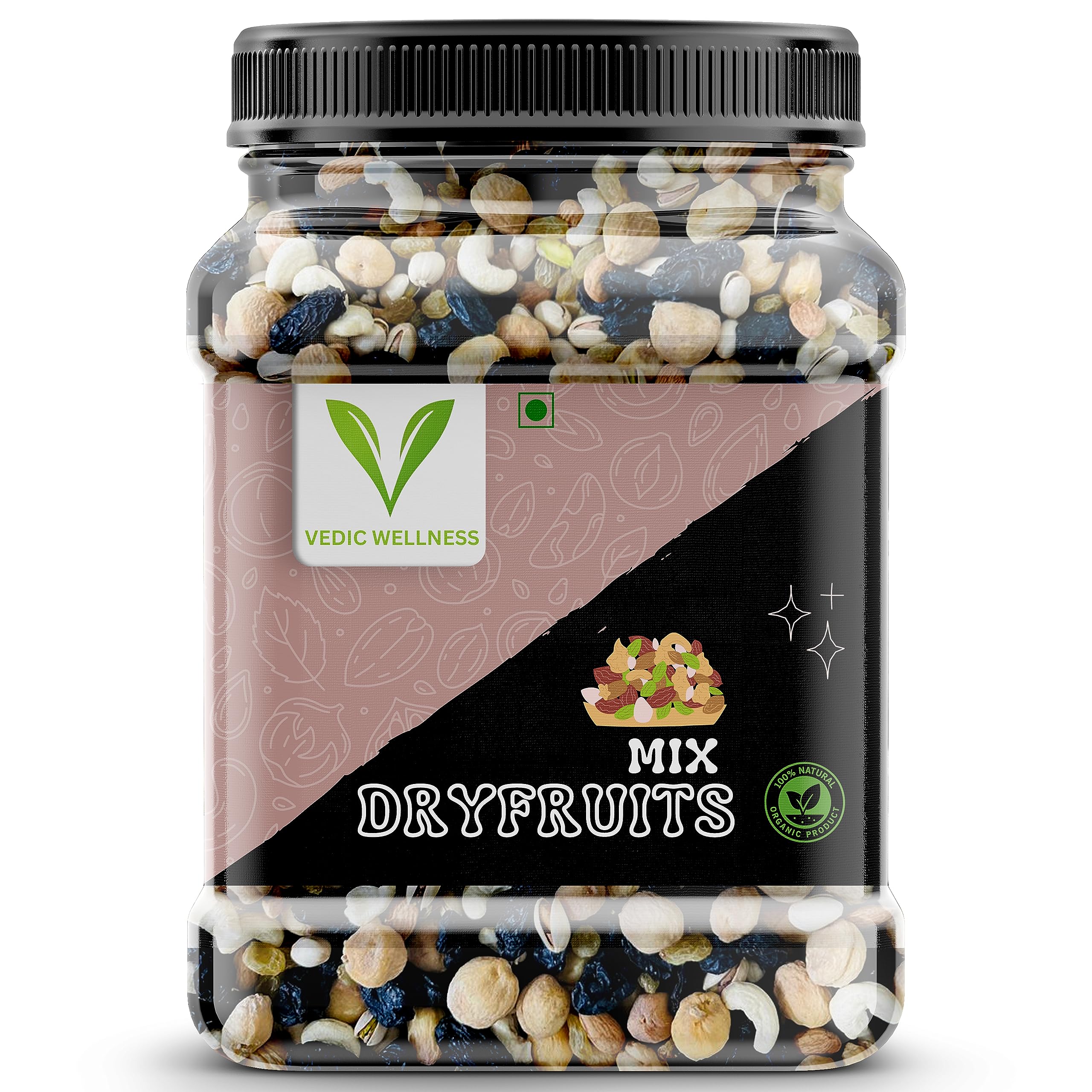 VEDIC WELLNESS Organic Premium Healthy Mix Dry Fruits and Nuts | Immunity Booster Snack Mixture of Almonds Cashew Kishmish Apricot Black Raisins for Anytime (1000 g) (B0CDLX2178) Amazon Price History, Amazon Price Tracker