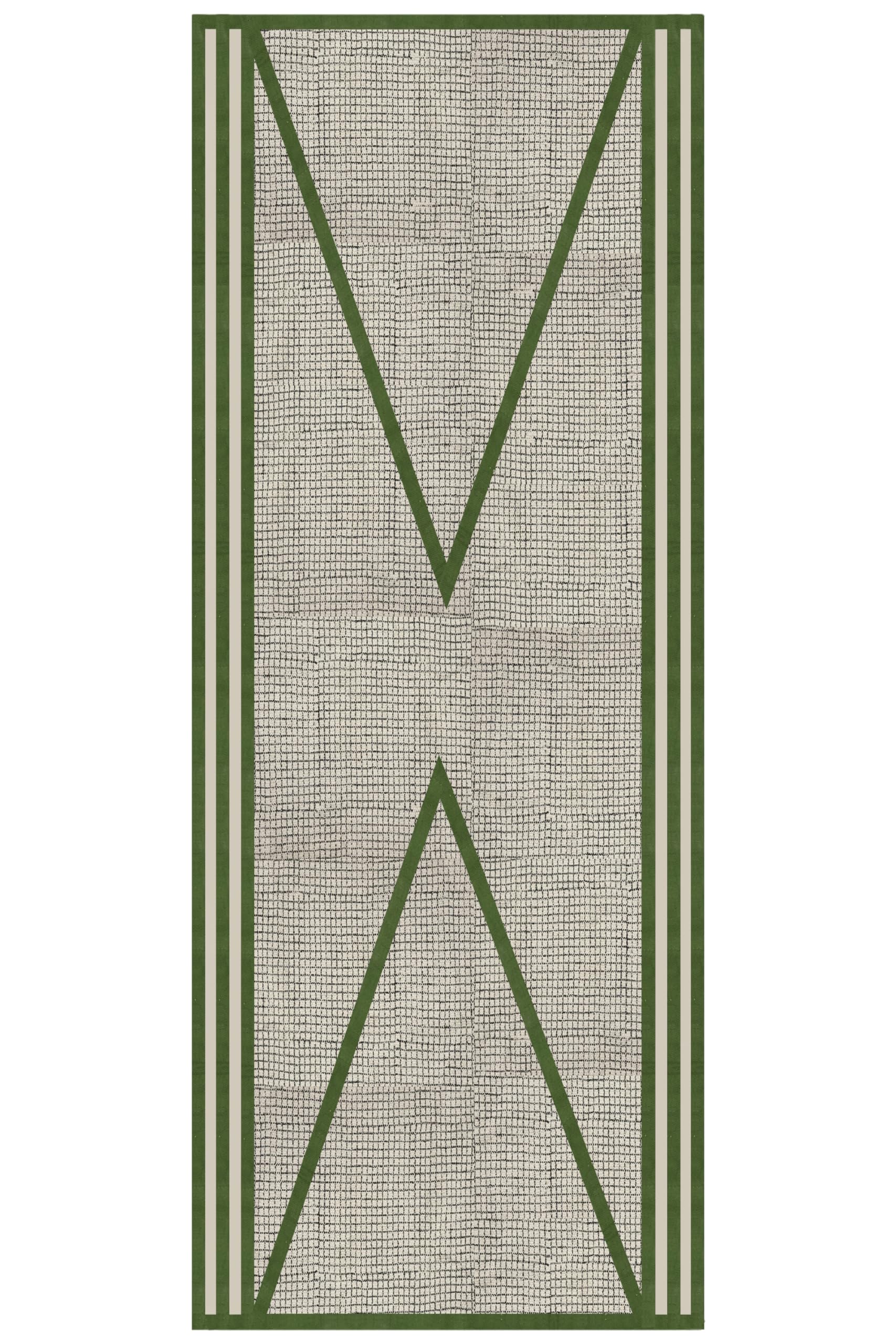 Tapis de chambre bohème en coton vert pour un réveil en douceur