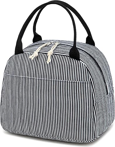 Vista 8 de Bluboon Bolsa de almuerzo para mujer, bonita bolsa de almuerzo de pana con correa para el hombro, reutilizable, aislada, gran capacidad