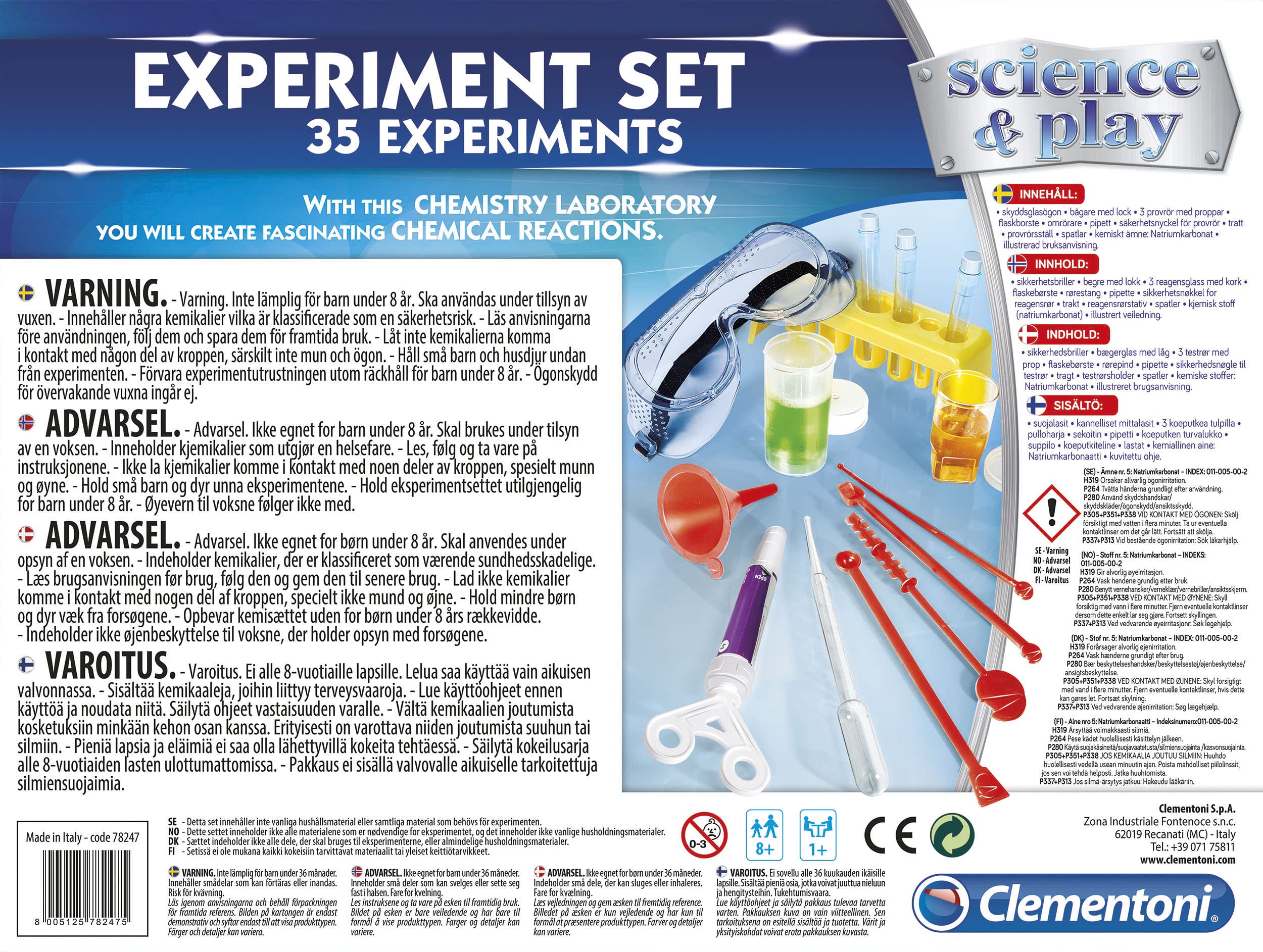 Amazon.com: Clementoni Science & Play, The Great Chemistry Kit, 8+