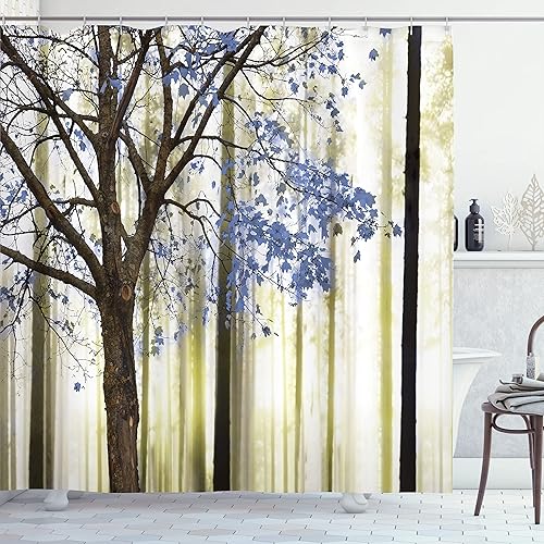 Miniatura 38 de Ambesonne Jukebox - Cortina de ducha, estilo garabato, caja de música retro, monedas, juego de decoración de baño de tela con ganchos, 69 pulgadas