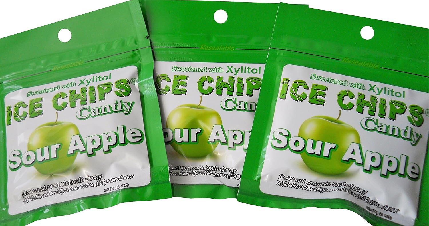 Ice Chips Xylitol Candy in Resealable Pouches (1 oz), Sour