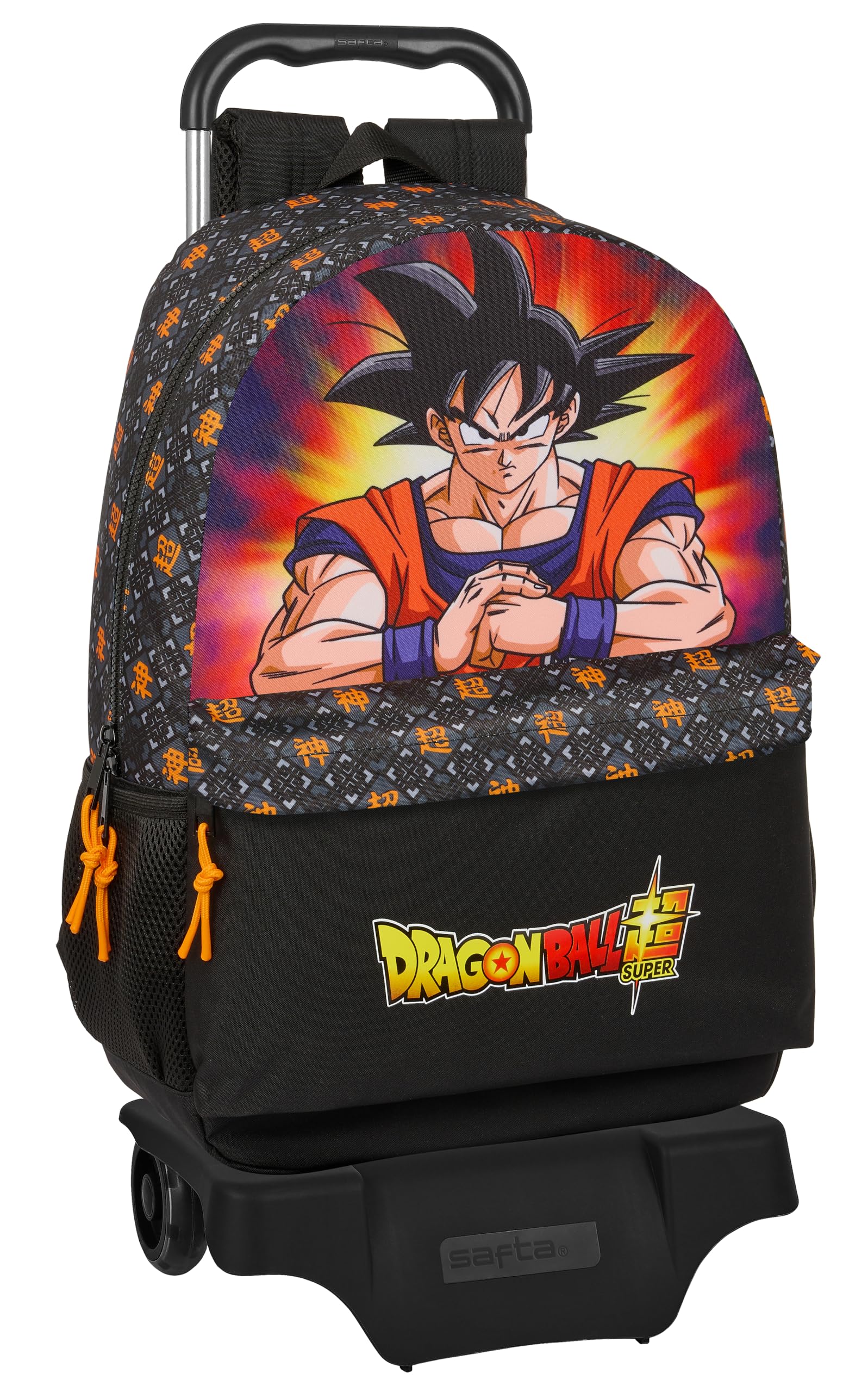 saftaDragon Ball Backpack with Trolley, Ideal for Children of Different Ages, Comfortable and Versatile, Quality and Strength, 30 x 14 x 46 cm, Black, Estándar, Casual
