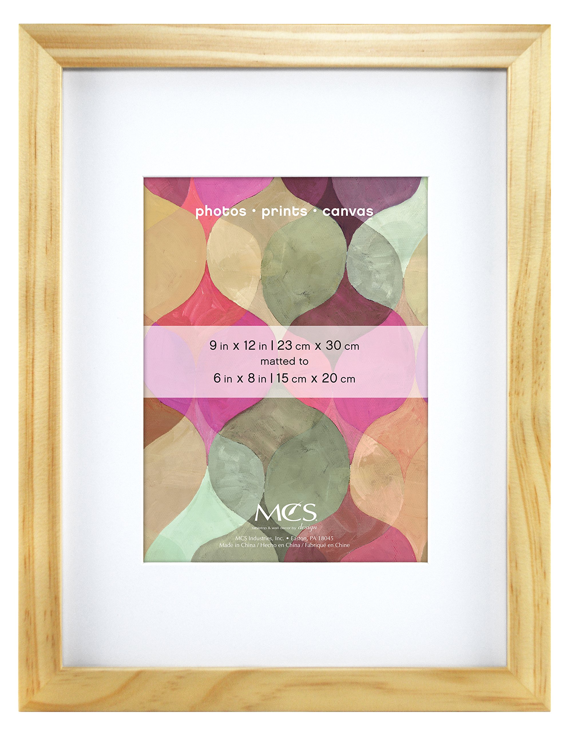 Cadre avec 6 ouvertures multi-photos bois naturel MCS Art pour décoration murale panoramique