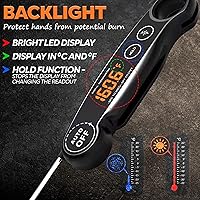 Vista 5 de Termómetro de comida de lectura instantánea de 1 segundo, termómetro de carne recargable, termómetro digital de cocina para cocinar, termómetro