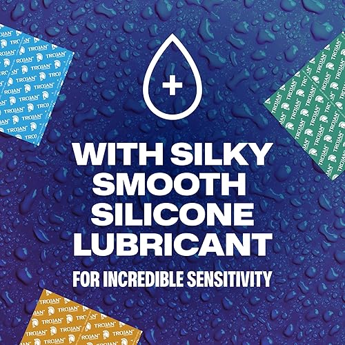 Miniatura 9 de Trojan Discovery Pack, varios condones lubricados de látex para hombres, variedades originales, ultrafinas y ultra acanaladas, 12 unidades