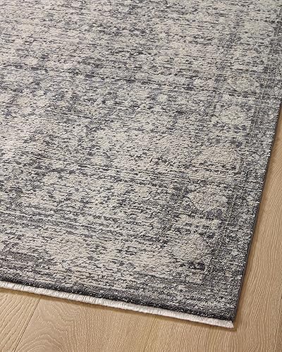 Miniatura 13 de Loloi Amber Lewis Alie Collection ALE-03 - Alfombra redonda de 5 pies y 3 pulgadas x 5 pies y 3 pulgadas, 0.13 pulgadas de altura, color carbónpaloma