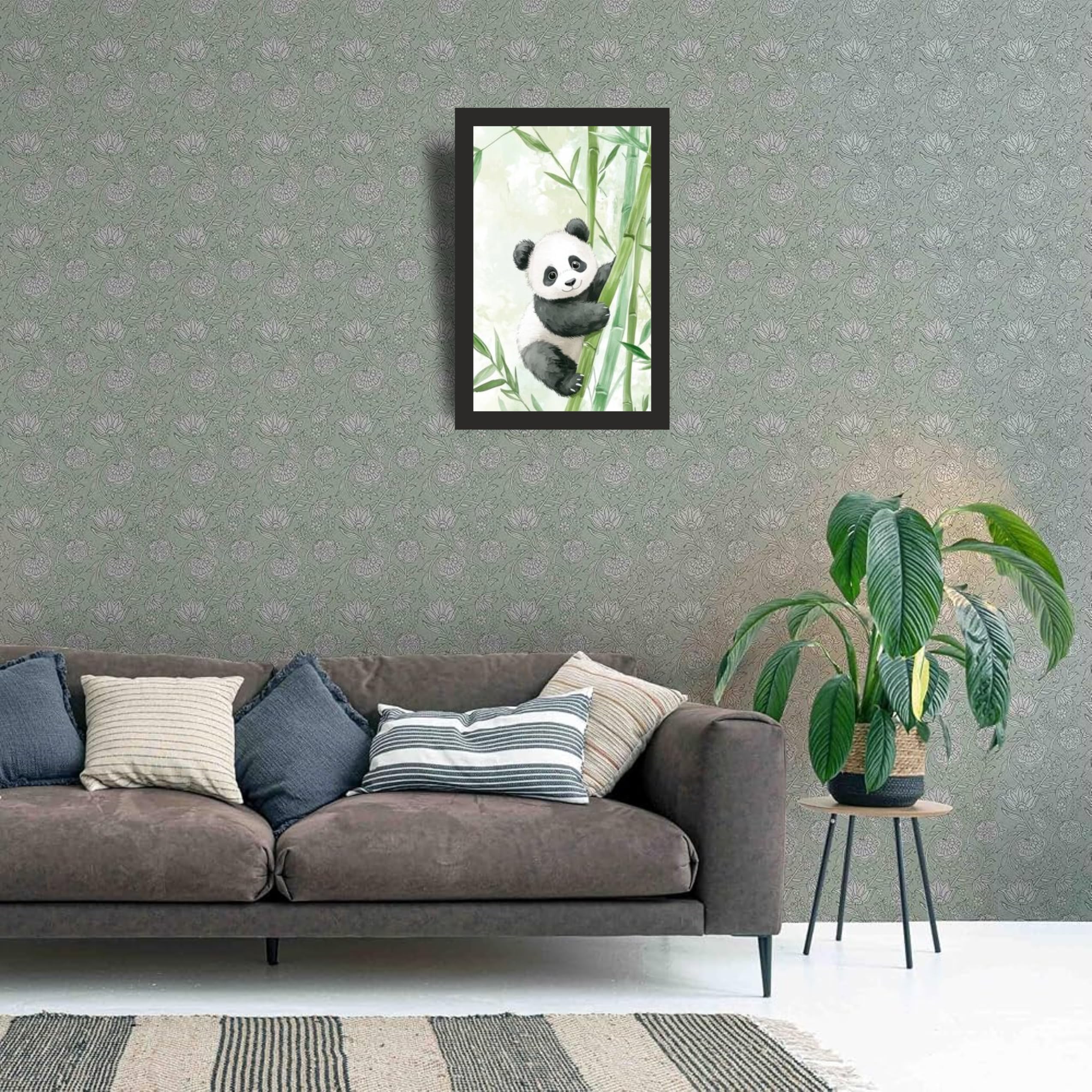 Baby Panda Wall Art Frame 12x18 Inch