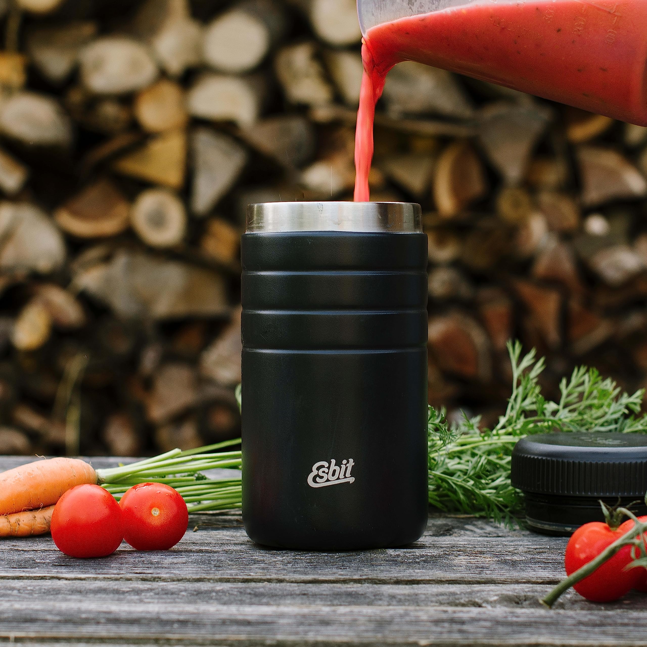 Esbit Thermobehälter Majoris | Edelstahl | BPA-Frei | Schwarz & Silber | 0,4L & 0,55L | für warme Speisen, Suppe, Lunch