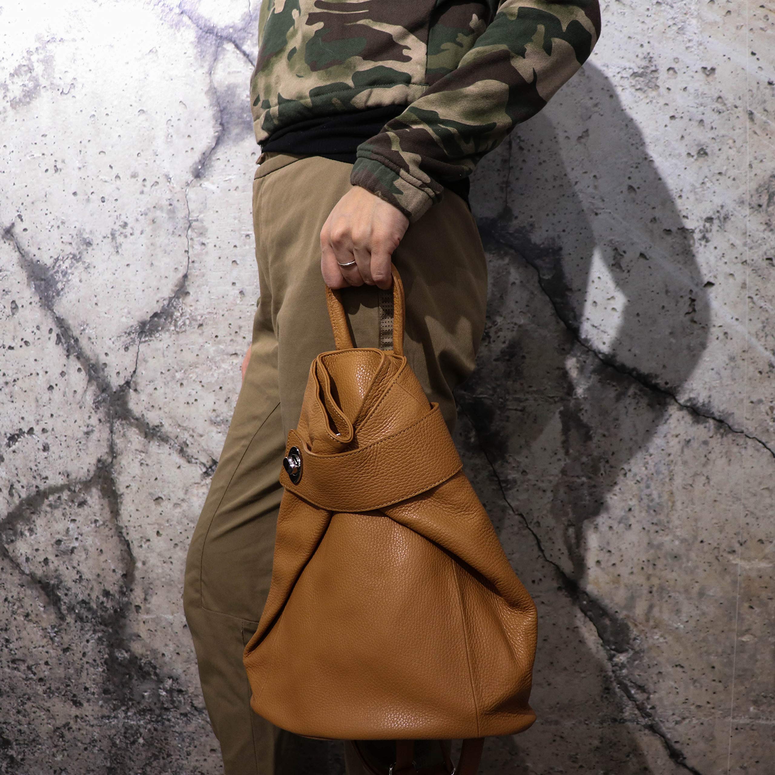 SH Leder - Sac à dos de ville en cuir véritable - Pour femme - En cuir de vachette - 29 x 34 cm - Pamela G2517
