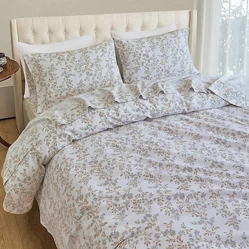 Miniatura 3 de Elegant Comfort Juego de sábanas ultrasuaves de franela de 100% algodón turco, 4 piezas, sábanas de franela navideñas navideñas, cálidas y