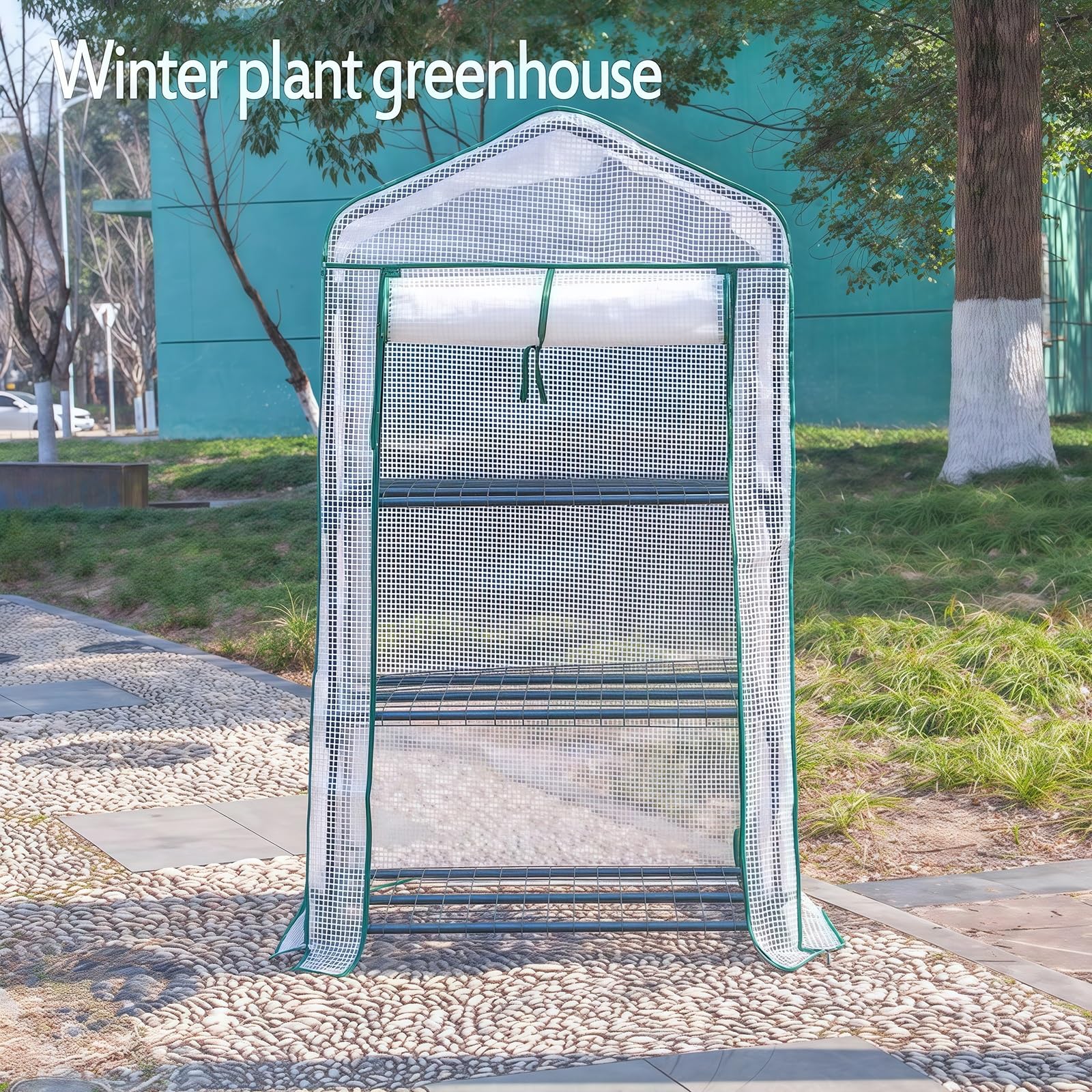 Serre de Jardin à 3 étages, pour légumes, Plantes et Fleurs, revêtement renforcé, protégez Vos Plantes Toute la Saison