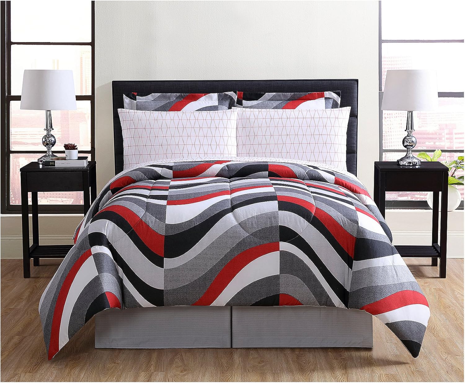 Living Quarters Wavy 8pc. Comforter Set Home & Kitchen