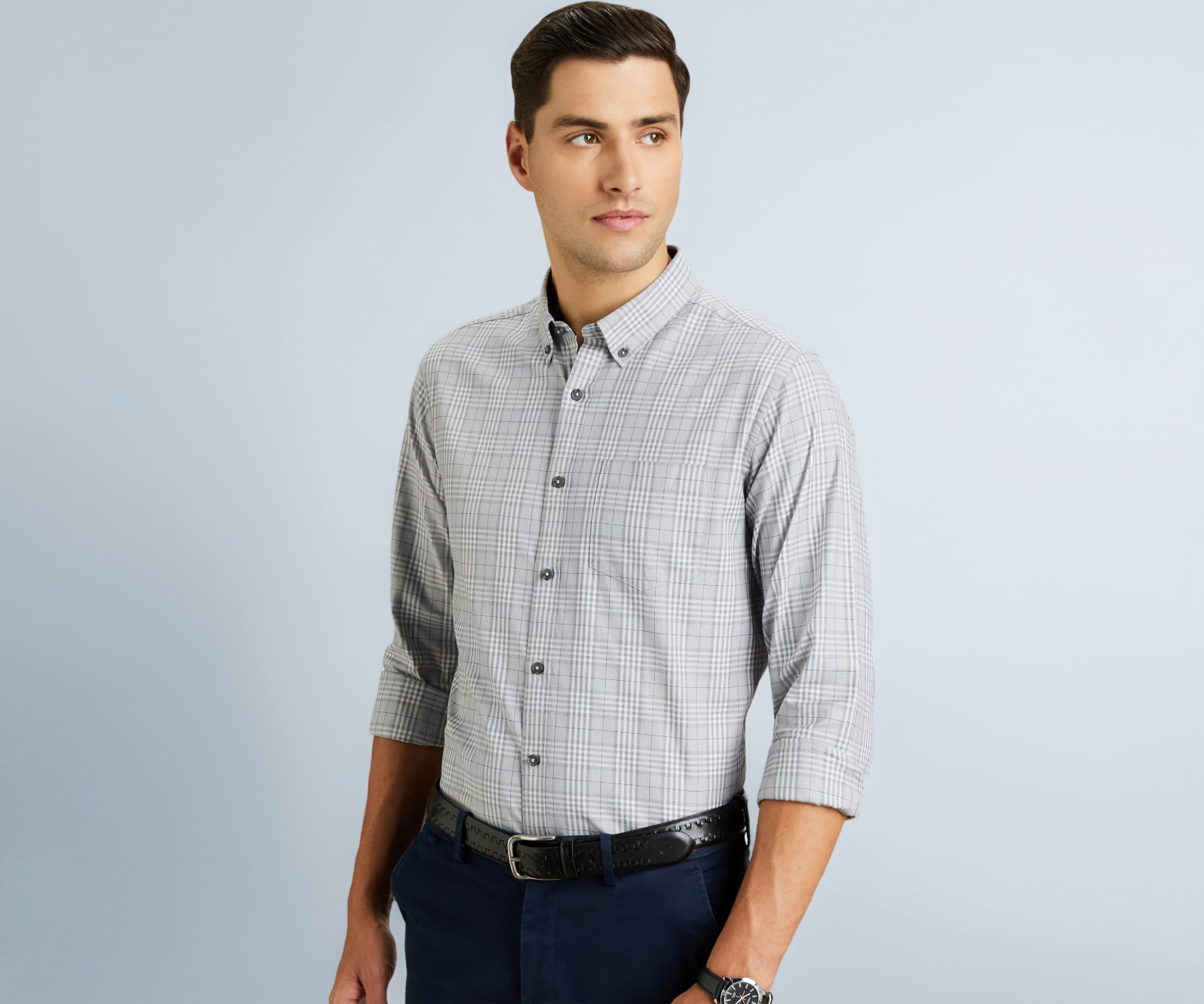 - Men's Stylish Checkered Casual Shirt - Regular Fit | Full Sleeve | Pure Cotton | Smart Casual Wear (Available in Plus Sizes)