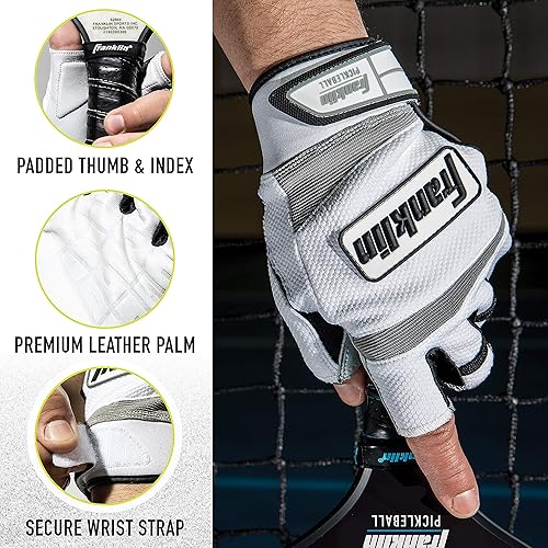 Miniatura 2 de Franklin Sports Guantes de pickleball para adultos - Hombre y mujer - Mano derecha e izquierda - Blanco