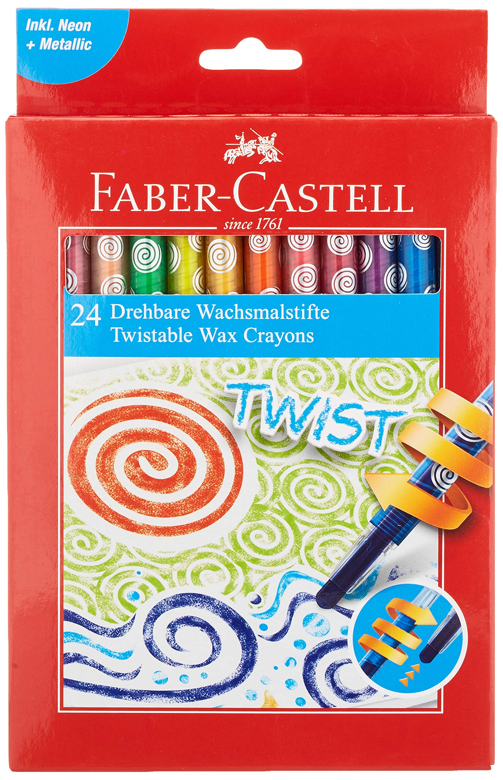 FABER-CASTELL RETRACTABLE WAX CRAYONS 24 COLOR