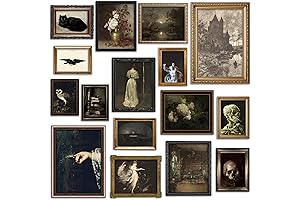 AMD 16 Pcs Dark Academia Wall Art: Enhance Your Room with Gothic Elegance