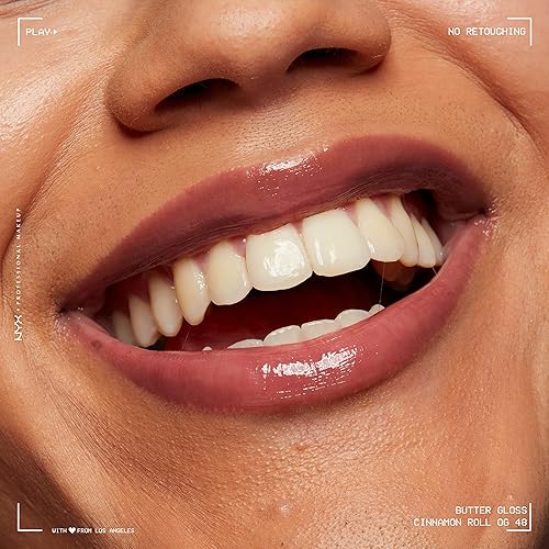 Miniatura 180 de NYX PROFESSIONAL MAKEUP Butter Gloss - Brillo de labios no pegajoso, tono marrón achocolatado (Ginger Snap)