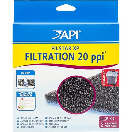 API FILSTAR XP FILTRATION FOAM 20 PPI Aquarium Canister Filter Filtration Pads 2-Count (723A)