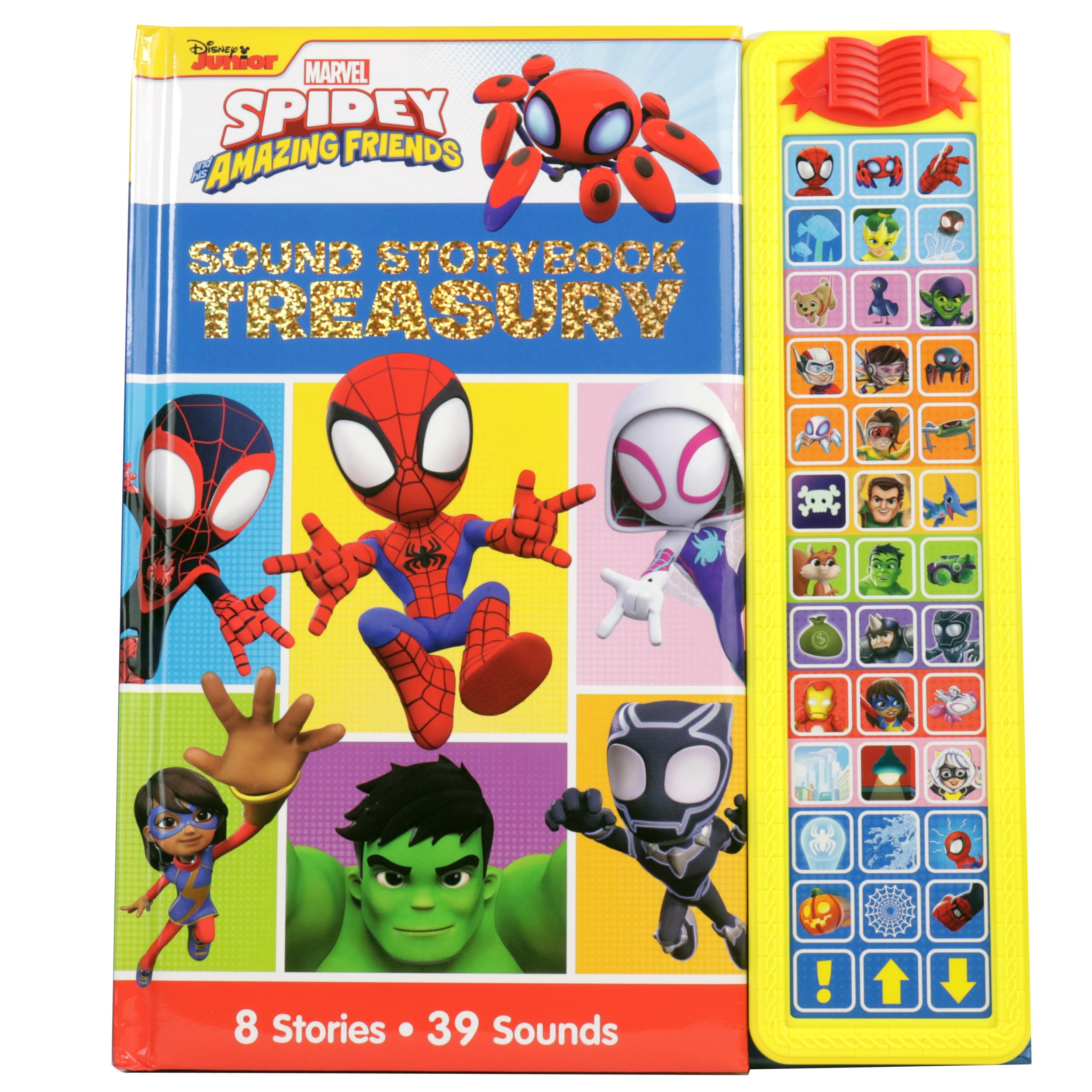 Disney Junior Marvel Spidey and His Amazing Friends: Sound Storybook Treasury - 39-Button Sound Book - PI Kids