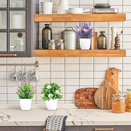 Miniatura 33 de Der Rose Paquete de 2 pequeñas plantas artificiales en maceta para mesa, escritorio, hogar, baño, oficina, decoración 2-Verde