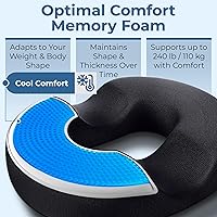 Vista 5 de 5 STARS UNITED Cojín para coxis para hemorroides, cojín grande para aliviar el dolor, coxis, próstata, ciática, suelo pélvico, úlceras por presión