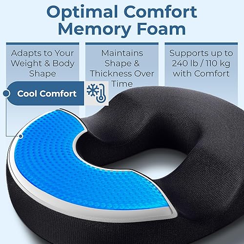 Miniatura 5 de 5 STARS UNITED Donut Pillow Hemorrhoid Tailbone Cushion  Large Chair Pad for Pain Relief  Coccyx, Prostate, Sciatica, Pelvic Floor, Pressure Sores,