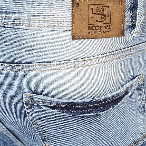 Buy MUFTI Light Blue Narrow Distressed 