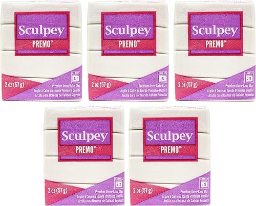 Sculpey Premo - Compuesto para esculpir arcilla para horno, ideal para proyectos escolares y artísticos, 2 onzas (paquete de 5) (perla)