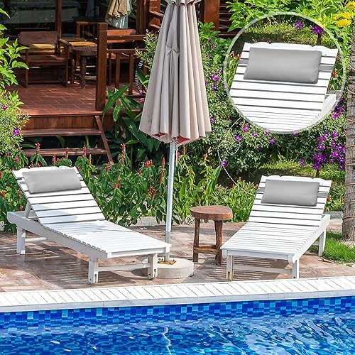 Miniatura 7 de Qunclay Almohada para reposacabezas para muebles de piscina, almohadas para sillas de patio, con banda elástica ajustable, almohada de apoyo para la