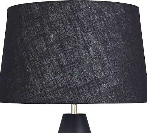 Miniatura 4 de CosmoLiving by Cosmopolitan Lámpara de mesa de metal con detalles dorados, lámpara de 16 x 16 x 27 pulgadas, color negro