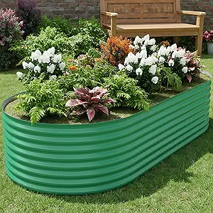 6x3x2ft Galvanized Raised Garden Bed Outdoor, 24" Tall Metal Planter Box for Flowers Herbs Vegetables, Rust-Resistant Raised Garden Beds for Gardening, Easy Assembly Outdoor Garden Box & Planters