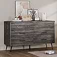 DWVO White 6-Drawer Modern Dresser with Black Metal Handles, Wooden Chest of Drawers with Anti-Tip Safety Design, Stylish Storage Cabinet for Bedroom, Living Room, or Entryway