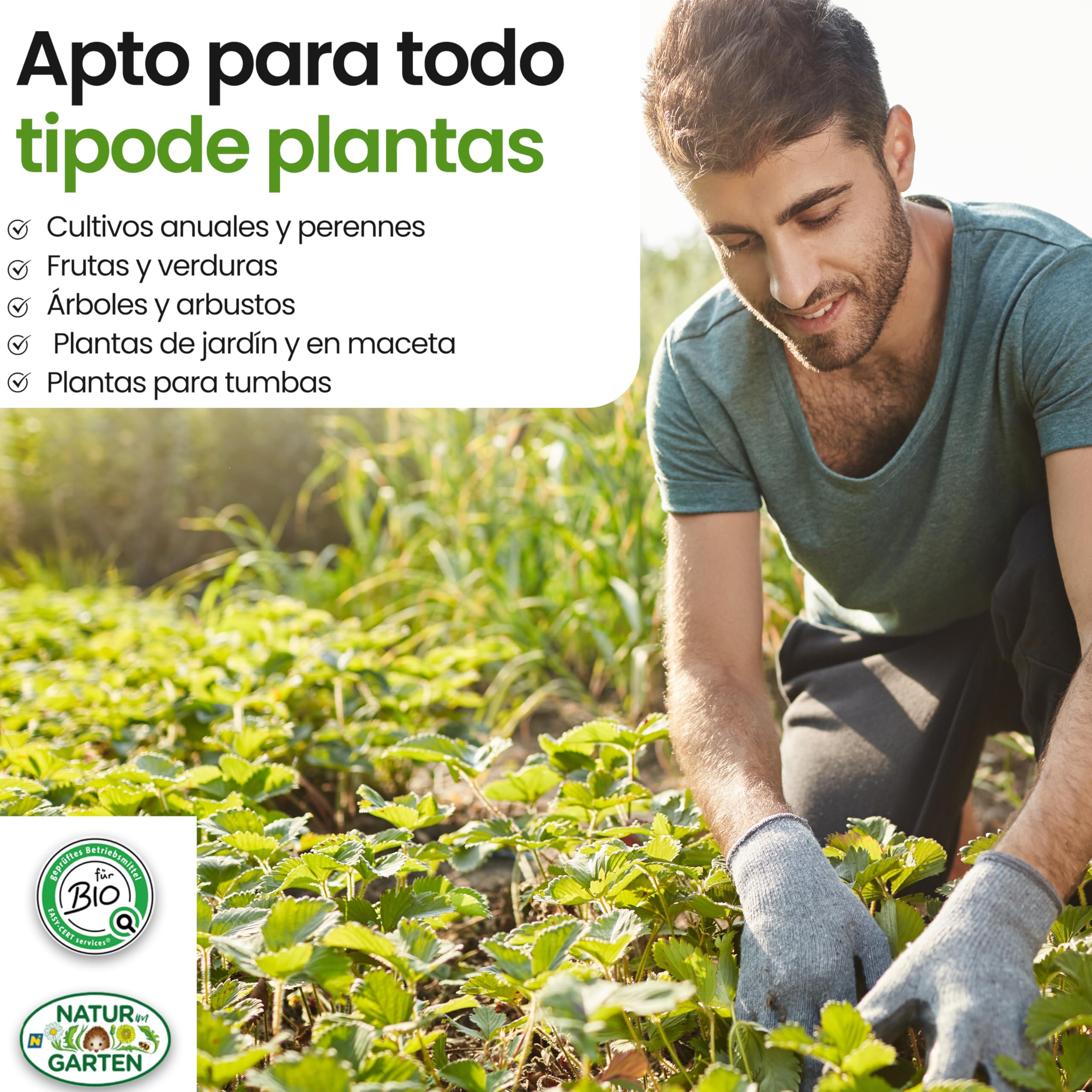 Almacenamiento de agua a largo plazo y gránulos para plantas I reduce el estrés de la sequía y 750 gramos por 40 litros de tierra e hidrogel de madera ecológico