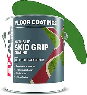 FIXALL Skid Grip Anti-Slip Acrylic Paint - Textured Coating for 100% Skid Resistance - Ideal for Sport Courts, Pool Areas,...