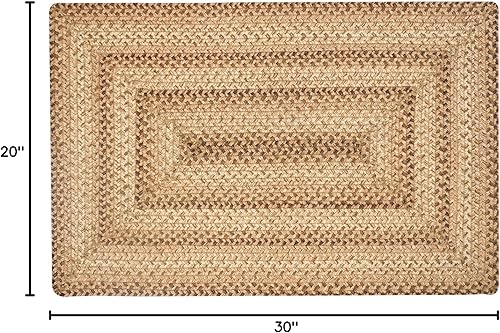 Miniatura 2 de Homespice Alfombra de yute marrón masa de galletas de 20 x 30 pulgadas, estilo campestre, alfombras trenzadas para cocina