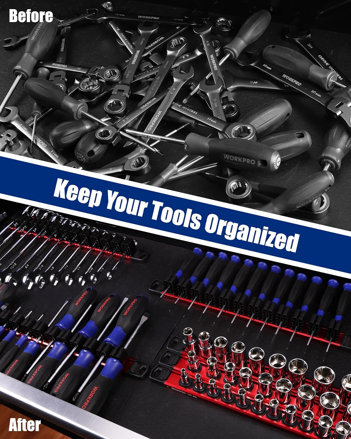 WORKPRO Wrench Set & Tool Organizer Set