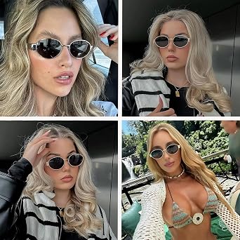 Vintage Oval 90's Polarised Sunglasses for Women - Trendy Retro UV400 Protection Shades for Driving, Travel & Daily Use
