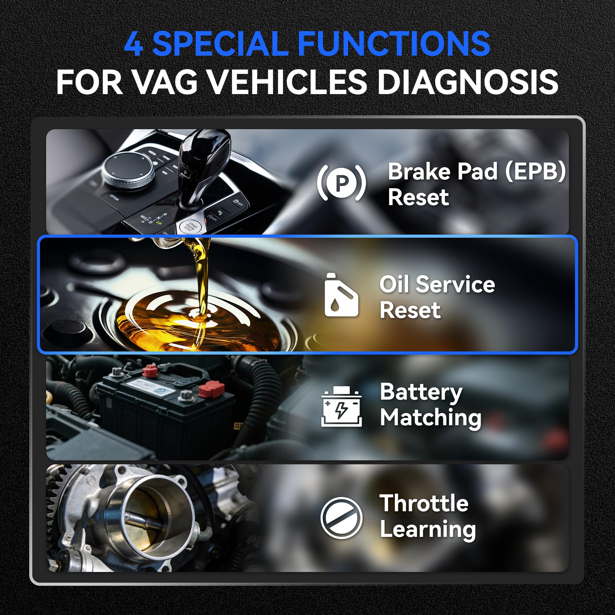 KONNWEI KW350 OBD2 urządzenie diagnostyczne do samochodu, czytnik kodów błędów do VW/Audi/Skoda/Seat, lampka kontrolna silnika OBD2, skaner z resetem oleju BMS/DKA/EPB, w języku niemieckim