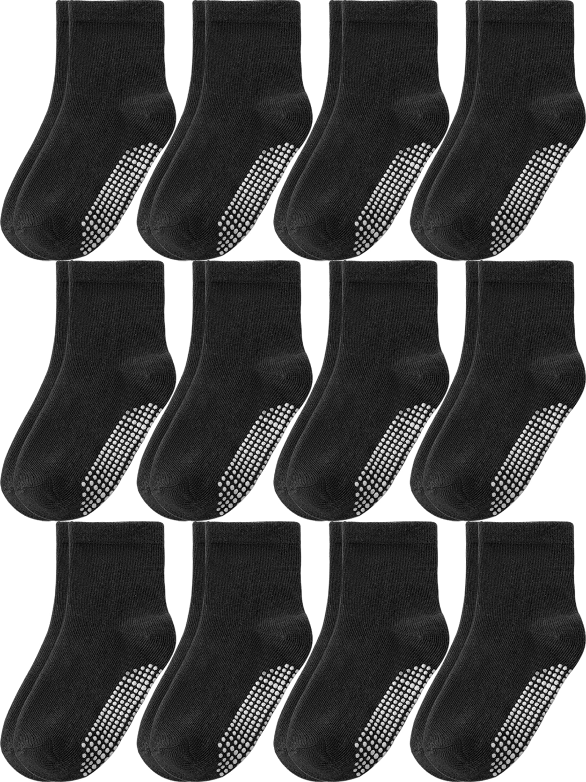 Aroveea Toddler Socks Cotton Non Slip Grip Ankle Baby 12 Pack for Kids Boys