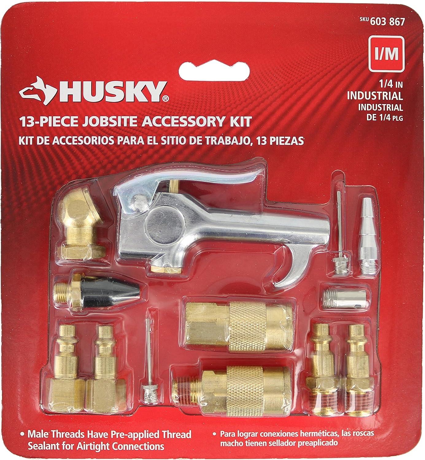 Husky HDA51300AV 1/4 Inch 13 Piece Brass Air Compressor / Inflating