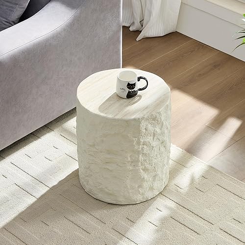 Miniatura 79 de kevinplus Mesa auxiliar negra para sala de estar, diseño de borde dorado inferior, negro y dorado (diámetro de 15.6 x 19.5 pulgadas) S1-negro y